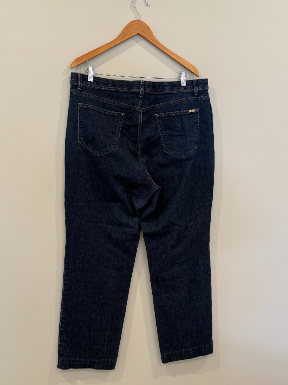 Straight Leg Dark Blue Wash Denim Jeans Size 18 - Picture 5 of 8